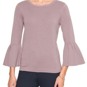 Banana Republic Pleated Bell Sleeve Crew Sweater Black Size M